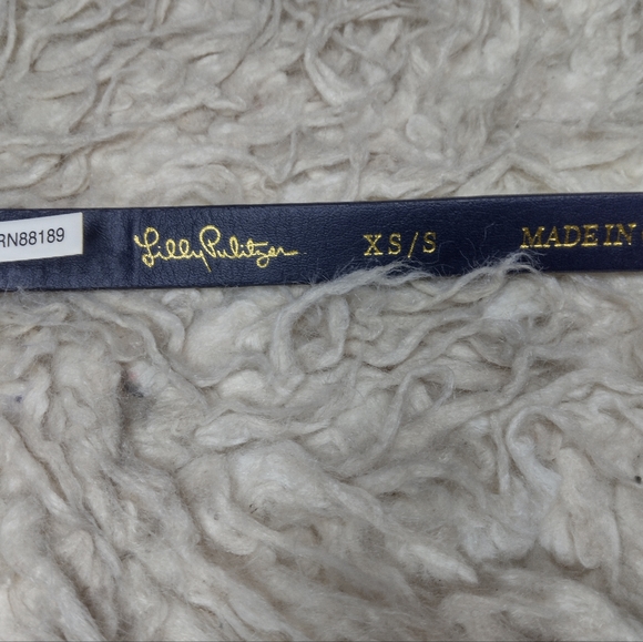 Lilly Pulitzer Skinny Blue Critter Belt Size XS/S - Picture 6 of 11